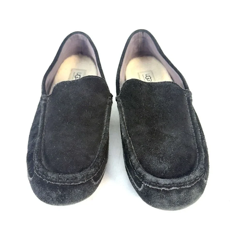 Ugg Australia Alder Black Suede 1003419 Men's Loafer Size 10 Slippers